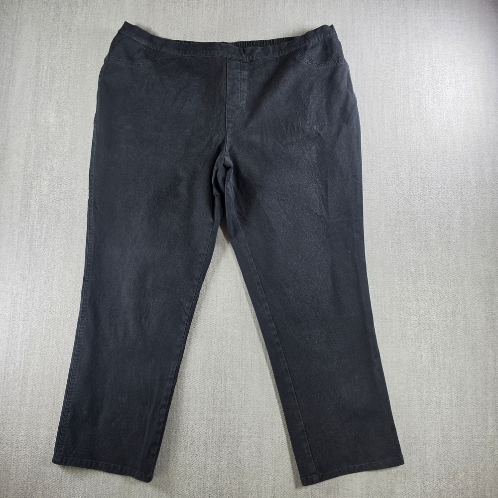 Isaac Mizrahi Live Pants Women 20WP Black 24/7 Stretch Pull On Straight Leg